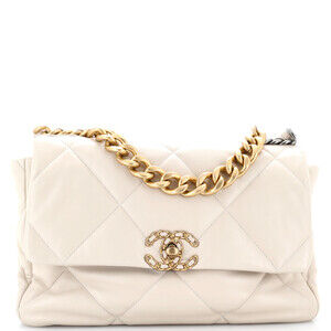 Chanel Large 19 Flap Bag Quilted Leather